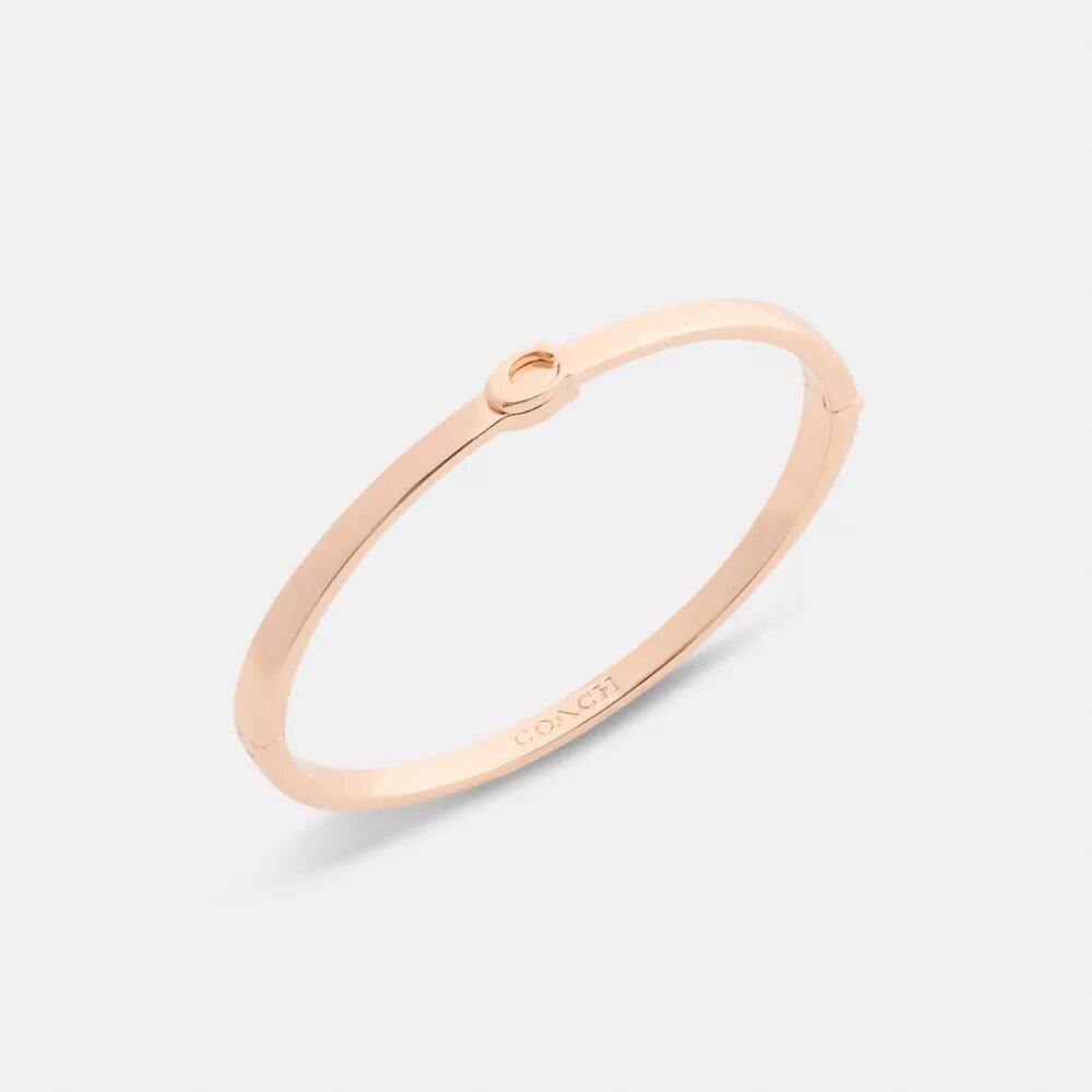 Thin Signature Hinged Bangle