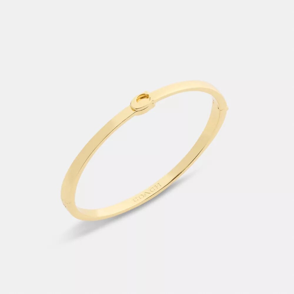 Thin Signature Hinged Bangle