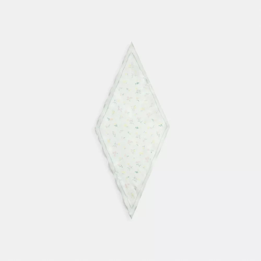 Tossed Floral Print Silk Diamond Scarf