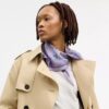 Tossed Floral Print Silk Diamond Scarf