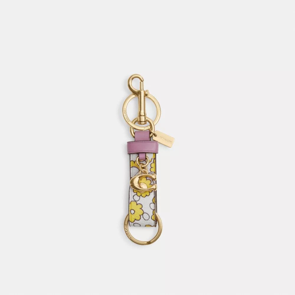 Trigger Snap Bag Charm with Floral Print