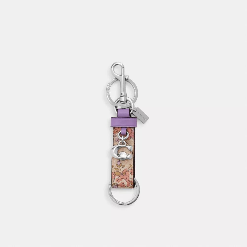 Trigger Snap Bag Charm with Floral Print