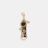 Trigger Snap Bag Charm with Leopard Print