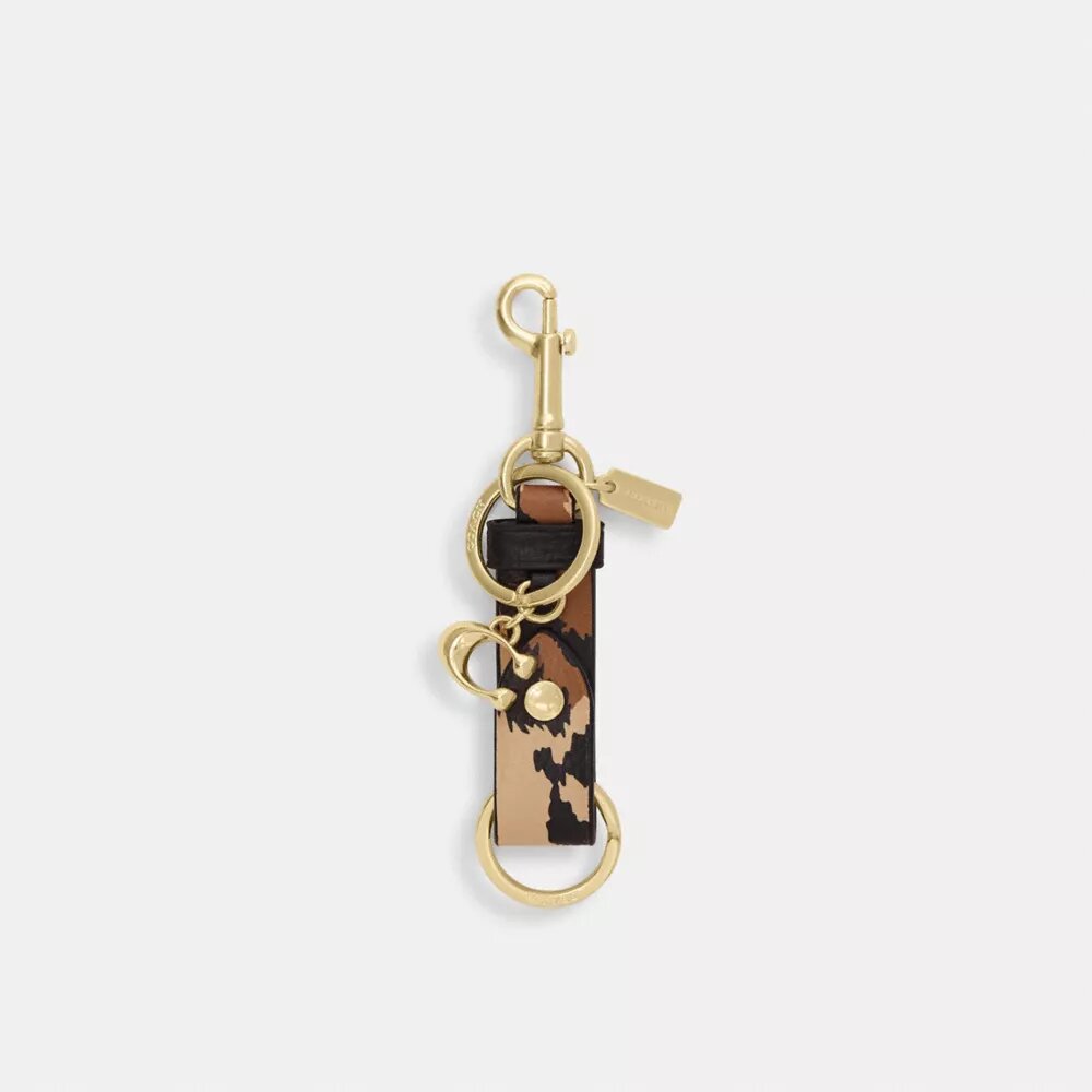 Trigger Snap Bag Charm with Leopard Print