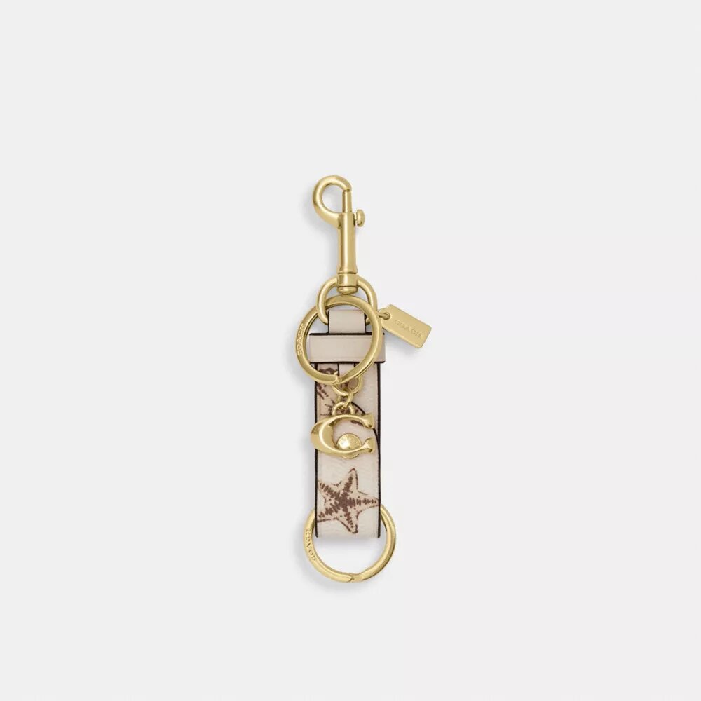 Trigger Snap Bag Charm with Shell Print