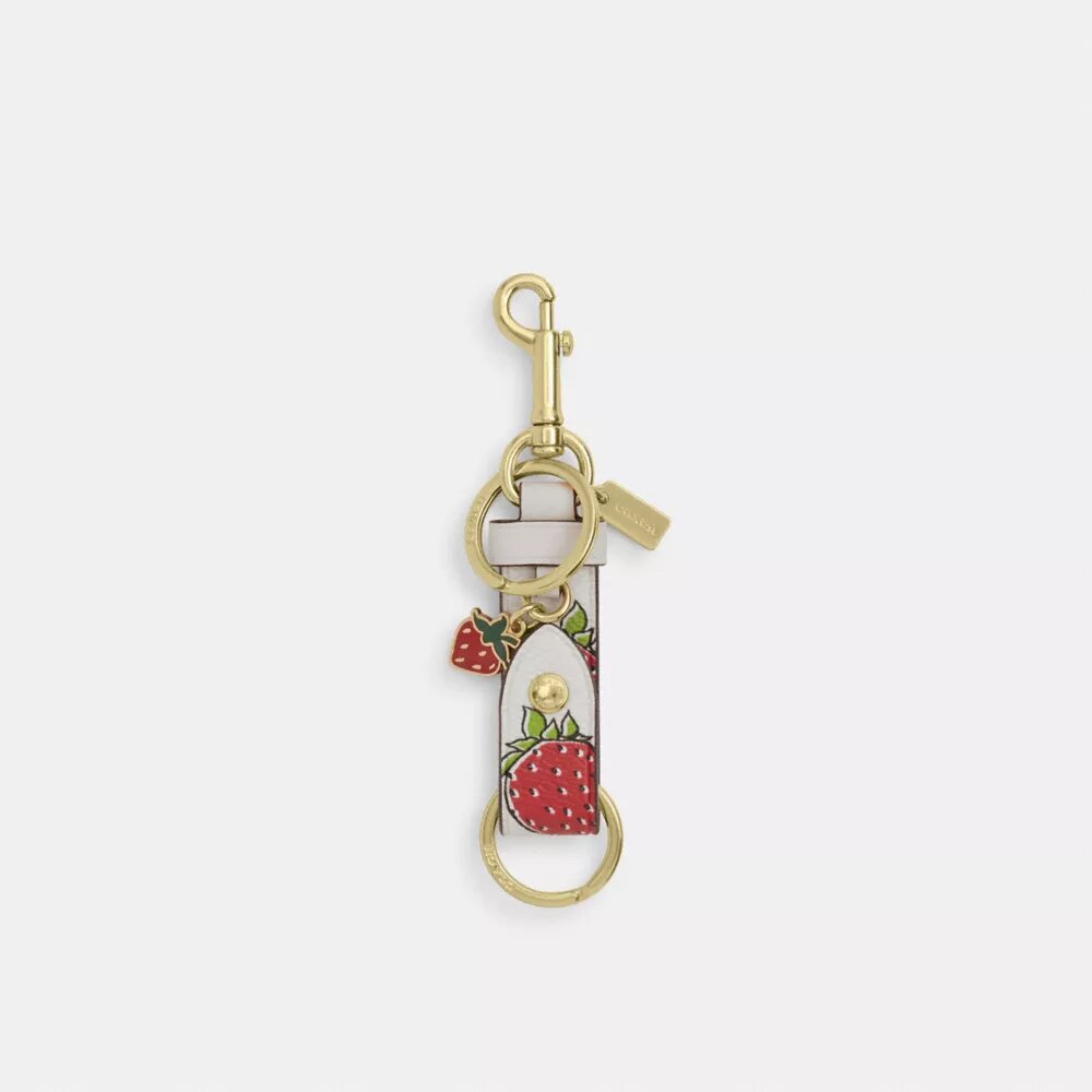 Trigger Snap Bag Charm with Strawberry Print