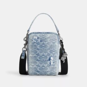 Tristan Crossbody Bag 14 in Loved Signature Denim with Charms