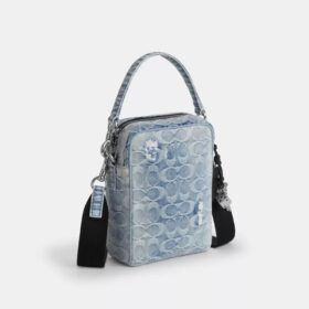 Tristan Crossbody Bag 14 in Loved Signature Denim with Charms