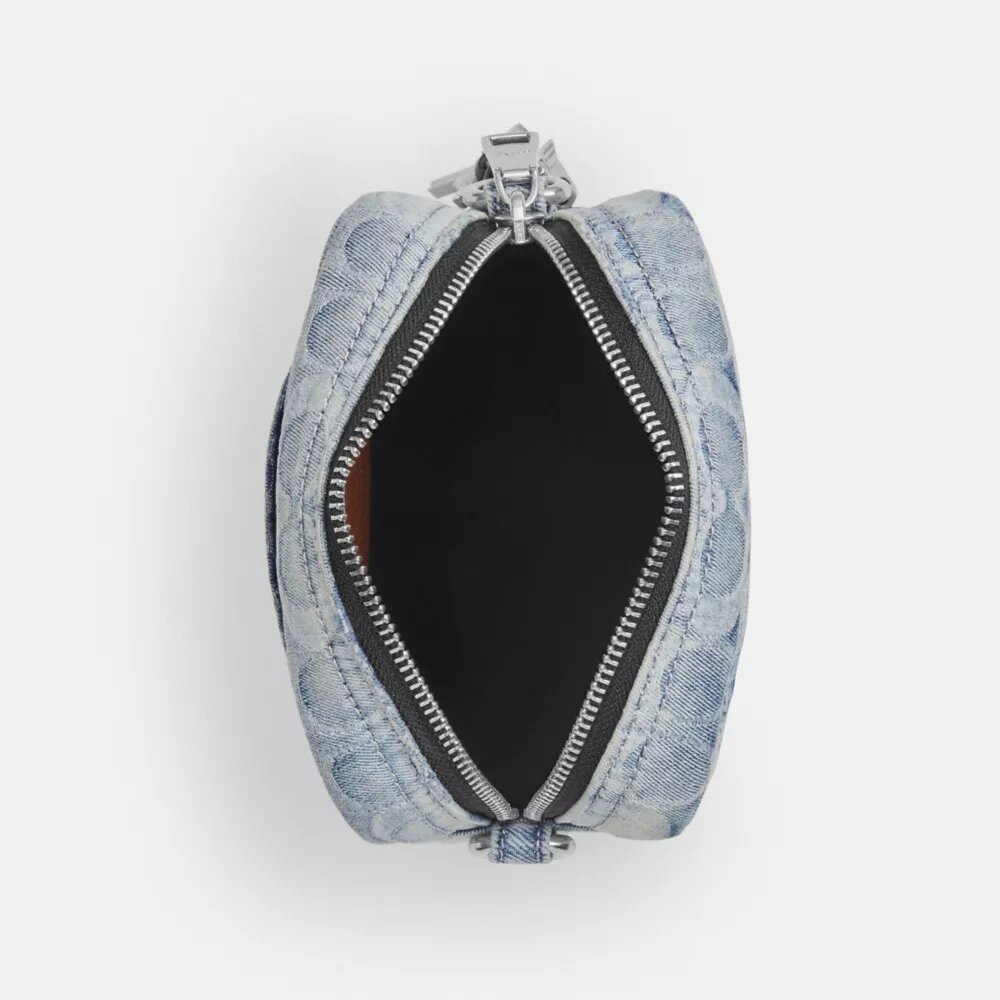 Tristan Crossbody Bag 14 in Loved Signature Denim with Charms