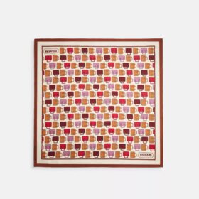 Trompe L'oeil Bag Print Silk Square Scarf