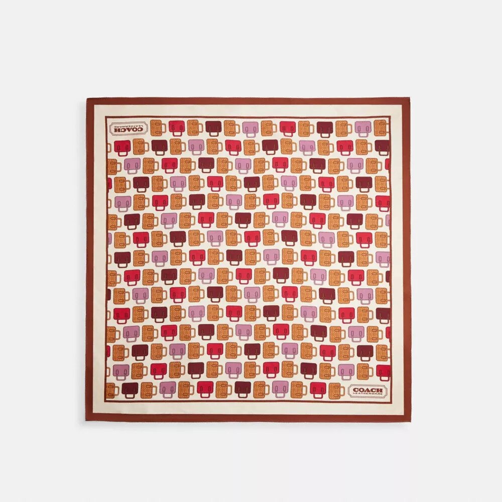 Trompe L'oeil Bag Print Silk Square Scarf