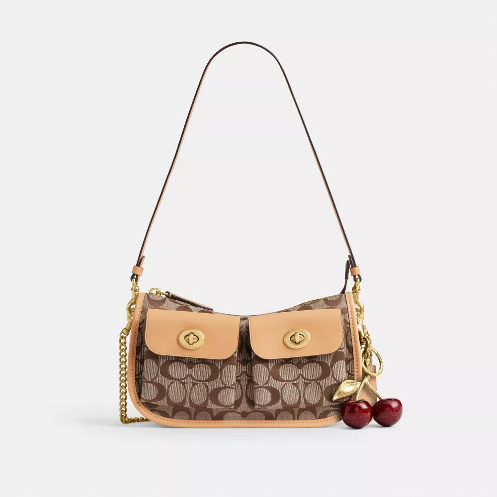 Twin Turnlock Waverly Bag in Signature Jacquard