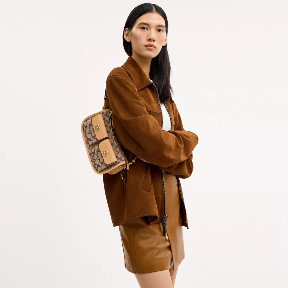 Twin Turnlock Waverly Bag in Signature Jacquard