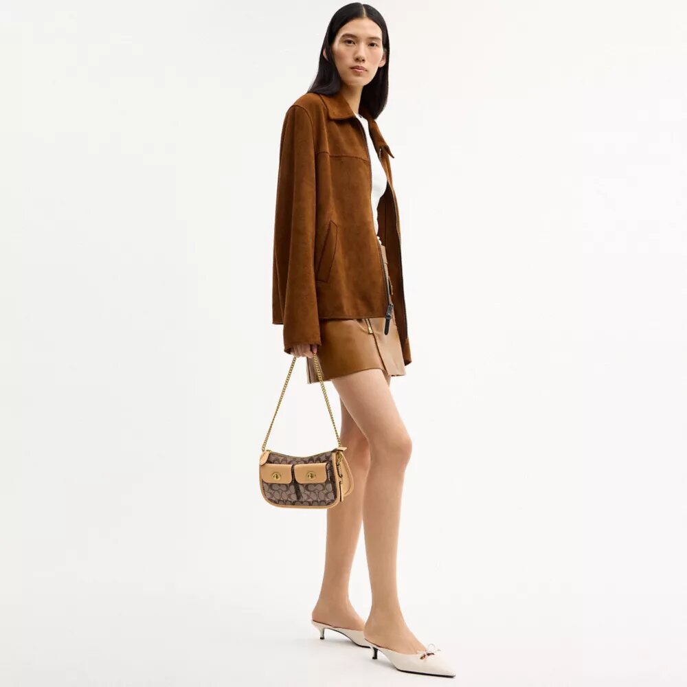 Twin Turnlock Waverly Bag in Signature Jacquard