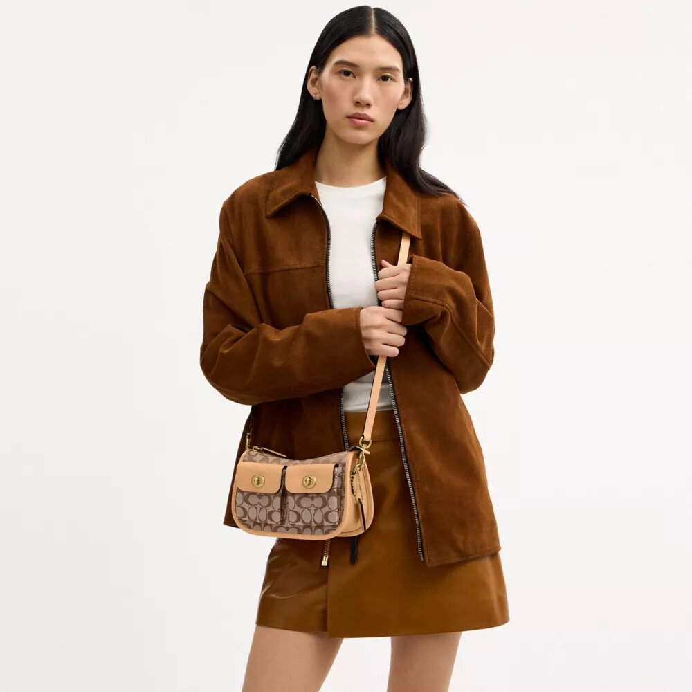 Twin Turnlock Waverly Bag in Signature Jacquard