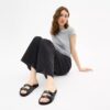 Two Band Buckle Sandal in Signature Jacquard