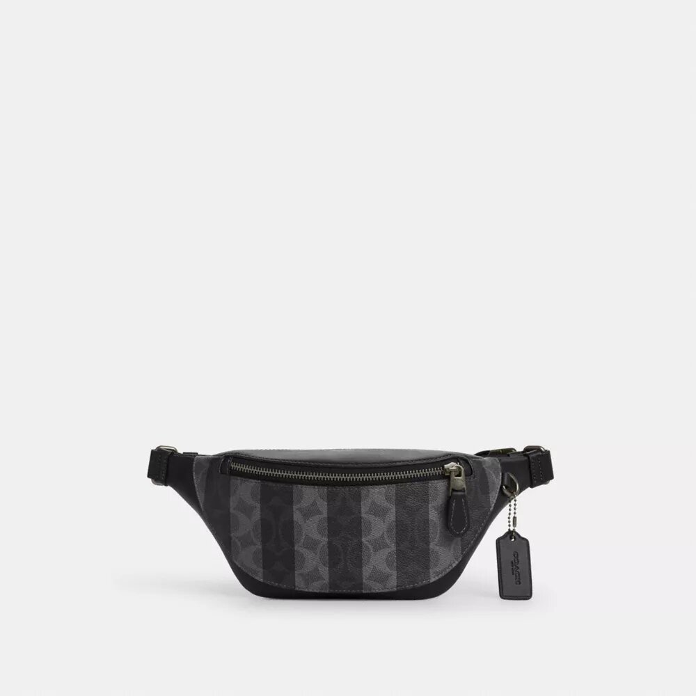 Warren Mini Belt Bag in Signature Canvas with Stripes