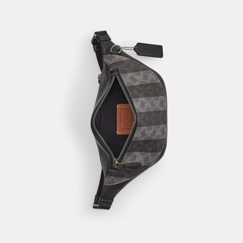 Warren Mini Belt Bag in Signature Canvas with Stripes