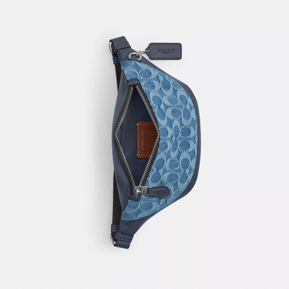 Warren Mini Belt Bag in Signature Denim