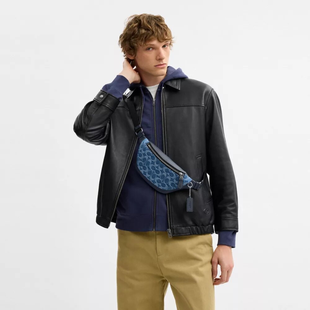 Warren Mini Belt Bag in Signature Denim