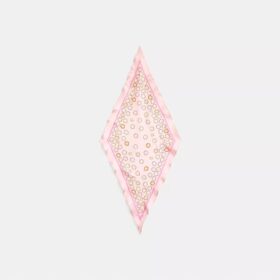 Waterfall Tea Rose Print Silk Diamond Scarf