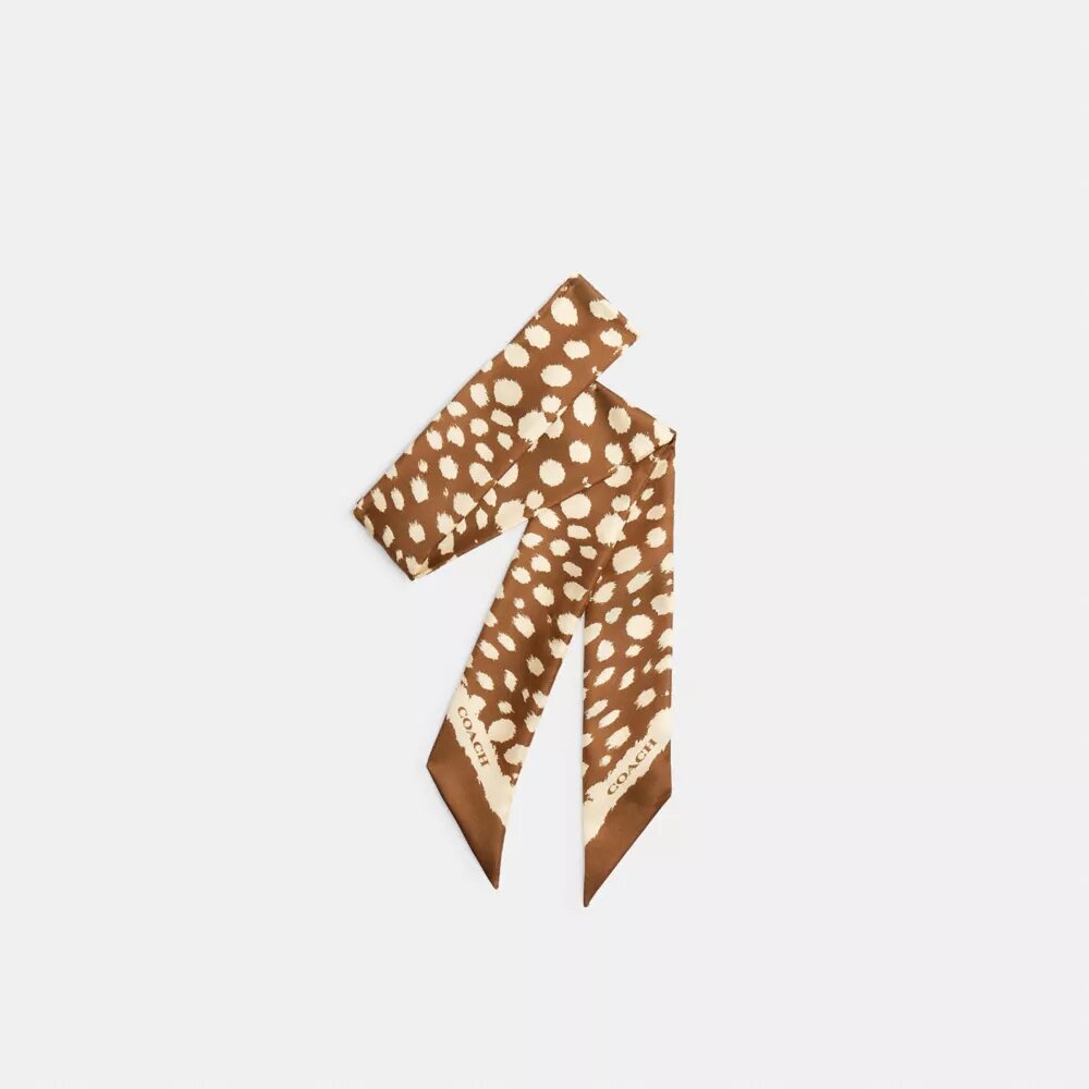 Wild Spots Print Silk Skinny Scarf