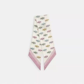 Wrapped Candies Print Silk Wide Skinny Scarf