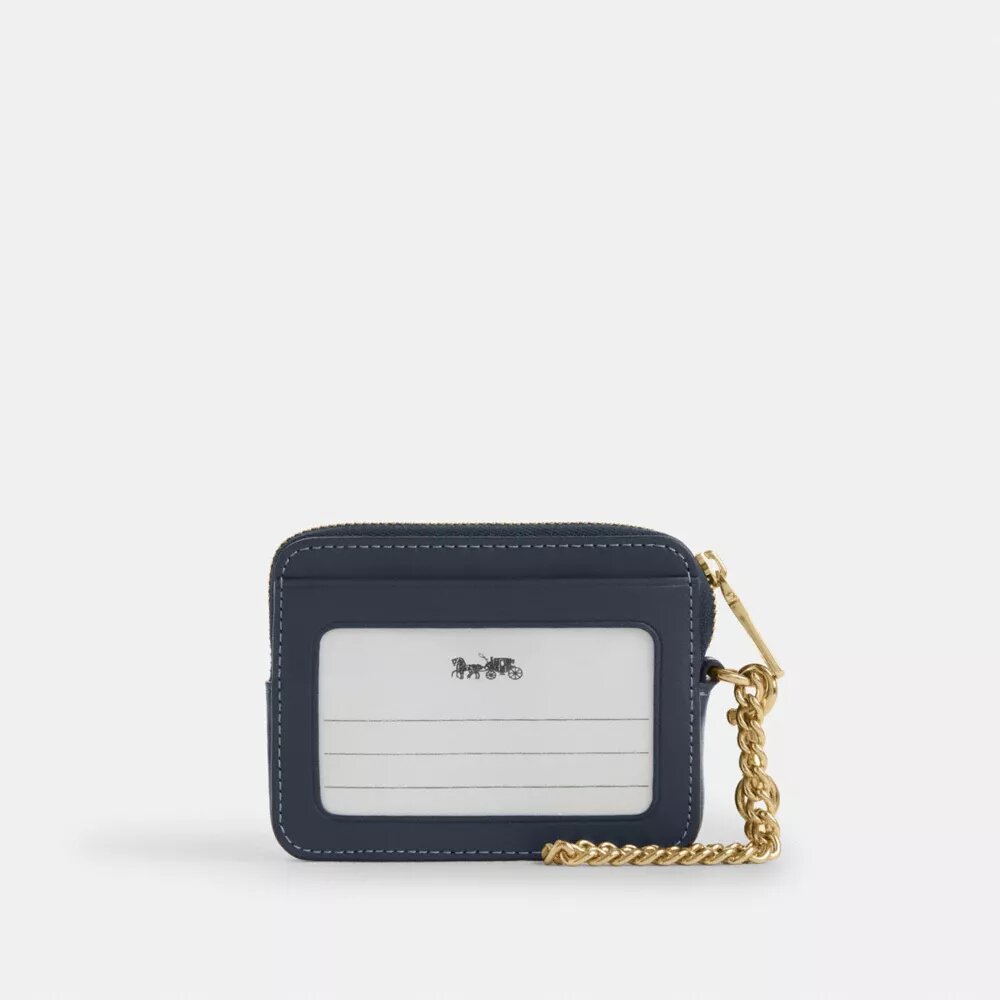 Zip Card Case in Signature Denim