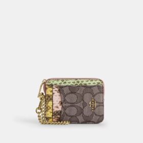 Zip Card Case in Signature Jacquard