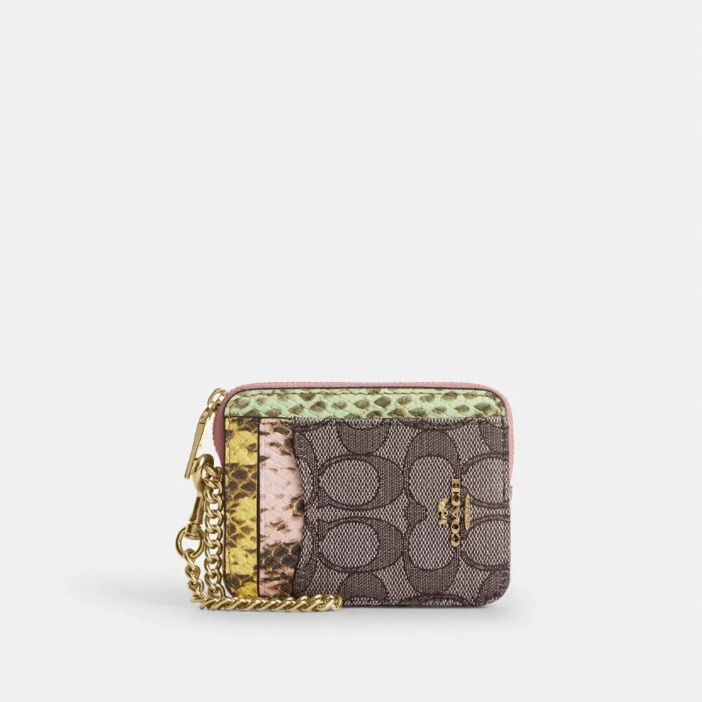 Zip Card Case in Signature Jacquard