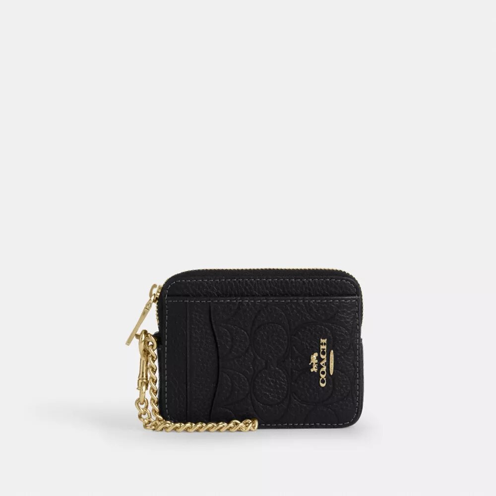 Zip Card Case in Signature Leather