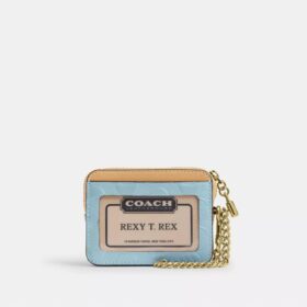 Zip Card Case in Signature Leather with Charm