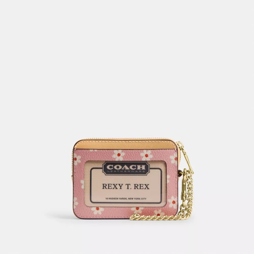 Zip Card Case with Floral Print