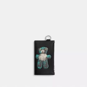 Zip Card Case with Teddy Graphic