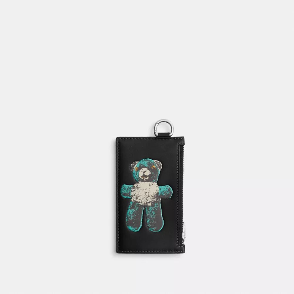 Zip Card Case with Teddy Graphic